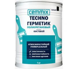Герметик полиуретановый CEMMIX ""Кистевой"", банка 1 кг, цвет черный 85498727 