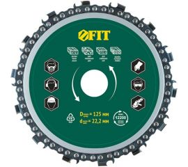 Диск отрезной цепной по дереву 125х22.2 мм, толщина реза 6 мм FIT 37649 