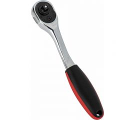 Ключ-трещотка DELI dl2324 1/4"" 150 мм, двухкомпонентная рукоять, 72 зуба, шестерня Cr-Mo, быстросъемная 104465 