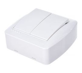 Двойной выключатель Lezard DEMET белый 711-0200-101 