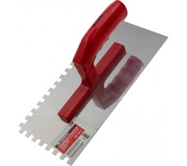 Гладилка Matrix из нержавеющей стали, 280х130 мм, зеркальная полировка, пластиковая ручка, зуб 8х8 мм 86782 