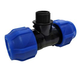 Компрессионный переходной тройник VALFEX ПНД, с наружной резьбой, 50-1 1/4""-50 1210025011450 