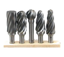 Набор борфрез твердосплавных из 5шт, 12x10-28x6 мм, спиральная крупная насечка CSS05-1005A CNIC 58203 