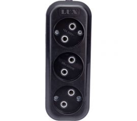 3-местная колодка LUX черная (розетка удлинителя) У3-О без заземления, 250В 10А 4606400420866 