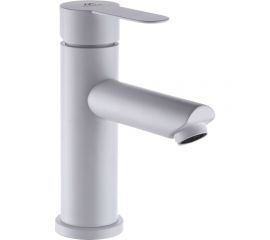 Смеситель для умывальника FASHUN H=166 мм, белый, сталь SUS304, карт. D=35 мм, излив H=93 мм, гибк.подвод. A51101-8 