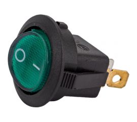 Круглая клавиша Nord-Yada 250V 6А зеленая с подсветкой (3контакта) ON-OFF (2шт в упаковке) 905486 