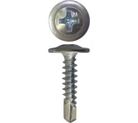 Саморез с прессшайбой Daxmer пшс 4,2x19 500 шт., цинк, усиленный, сверло 438740 