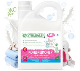 Кондиционер для детского белья Synergetic НЕЖНОЕ ПРИКОСНОВЕНИЕ канистра ПЭ 2.75 л 4623722441829 