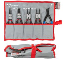 Набор съемников стопорных колец Forcekraft 5пр. (L-200мм+съемник стопорных колец суппортов), на полотне FK-6877A 52483 