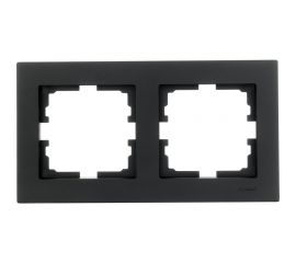 2-ая горизонтальная рамка Lezard VESNA без вставки, чёрный бархат 742-4200-147 