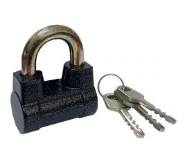 Навесной замок Bohrer ЧЗ-2 дужка сталь, 10 мм, 3 ключа, корпус чугун, 54 мм 71030541 