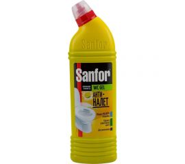 Средство для уборки туалета 750 г WC gel лимонная свежесть SANFOR 1550 601958 