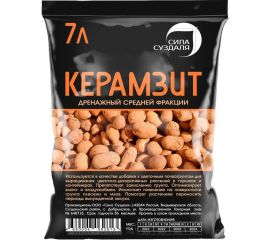 Керамзит Сила Суздаля дренаж для растений, фракция 10-20 мм, 7 л 4680004062813 