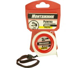 Рулетка с автостопом-трещоткой Монтажник 3 м х 19 мм 604319 