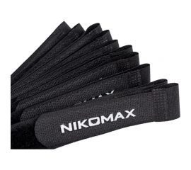 Стяжка-липучка NIKOMAX с жесткой пряжкой, 290x20 мм, черная, 10 шт. NMC-CTV290-20-HB-BK-10 