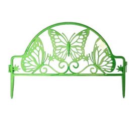 Садовое ограждение ПОЛИМЕРСАД Забор декоративный №11 Бабочка, зелёное, 4 шт. ПС-ЗД11-зел 