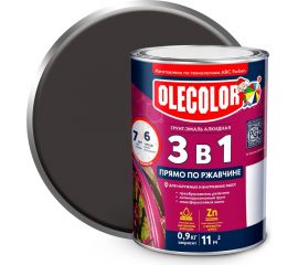 Грунт-эмаль по ржавчине OLECOLOR черный, 0.9 кг 4300005937 