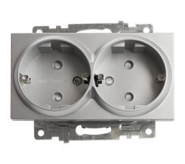 2-местная розетка с/з (механизм) STEKKER GLS16-7114-03, 250В, 16А с защитной шторкой, серия Катрин 39584 