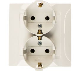 Двойная розетка с заземлением, белая Simon 1590459-030 