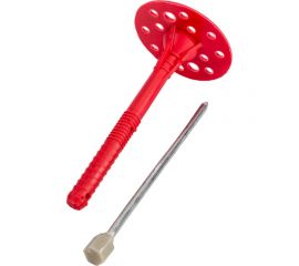 Дюбель для теплоизоляции Tech-Krep 10x120 мм, с металлическим гвоздём, с термоголовкой, 250 шт. 154318 