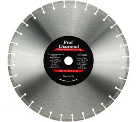Диск алмазный сегментный Prof Diamond 450x3.8x10x32 мм S.E.B. 106AG-P45032CE 