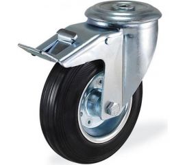 Поворотная колесная опора под болт с тормозом KAMA K-3300-SLS-080-F18 