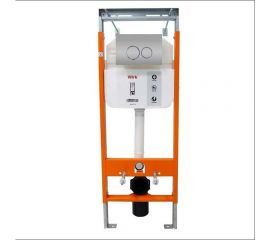 Инсталляция для подвесного унитаза с клавишей смыва WIRK хром, шумоизоляция, крепление W0101 Chrome 