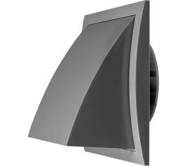 Выход стенной вытяжной с обратным клапаном (175x175 мм; с фланцем 100 мм) Эвент 175К100ФВ, серый 