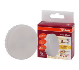 Светодиодная лампа OSRAM LED STAR GX53, 8Вт, GX53, 800 Лм, 2700 К, теплый белый свет 4058075210929 