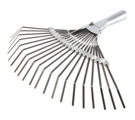 Веерные пластинчатые грабли КЭС оксидированные, ширина 385 мм, 20 зубьев, тулейка 30 мм, без черенка 21010026 