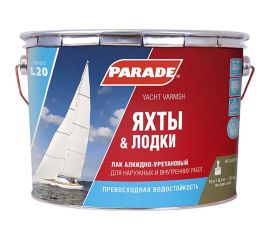 Лак яхтный алкидно-уретановый полуматовый PARADE L20 Яхты & Лодки 10 л Россия 90001484887 
