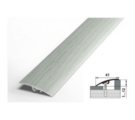 Порог разноуровневый алюминиевый ЛУКА (41 мм, 0,9 м, анодированный, Ольха серая) УТ000025910 