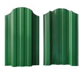 Металлический штакетник двусторонний фигурный ВОЛЯ (20 шт, RAL 6005, зеленый мох, 1,8 м) ШТ-043 