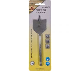 Сверло перовое по дереву 40x152 мм Энкор 19150 