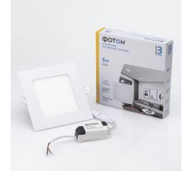 Светодиодный встраиваемый светильник ФОТОН квадратный CLI- 6W2700K-S 24717 