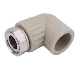 Угольник комбинированный с накидной гайкой VALFEX PP-R серый, 25 мм х3/4"", 90 градусов 10138025Г 127-1635 