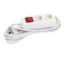 Удлинитель IEK У02К-выкл., 2 места, 2Р+РЕ, 5 метров, 3х1мм2, 16А/250 WYP10-16-02-05-ZK-N 