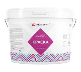 Силиконовая краска ECOROOM для фасадных работ, белый, 14 кг Е-Кр-3681/14 
