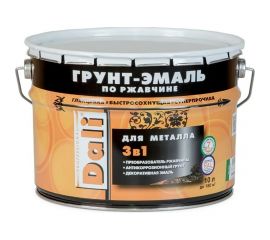 Грунт-эмаль по ржавчине 3 В 1 DALI Серебристый алюминий RAL 9006 10 л 1 45892 