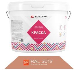 Фасадная резиновая краска ECOROOM RAL 3012 бежево-красный, 2.4 кг Е-Кр -3582/3012 
