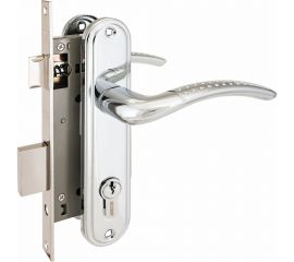 Врезной замок с ручками Аллюр 132/1 CP хром 1088 