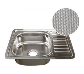 Врезная мойка mixline 50х65х18 см, 0.8, левый выпуск 3 1/2, с сифоном, декор 532310 