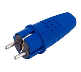 Вилка прямая c заземлением каучук 16а 250в ip44 цвет синий еврослот UNIVersal 3041 