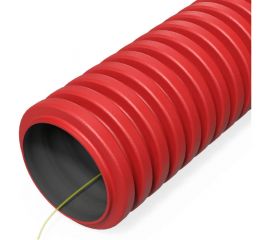 Гибкая гофрированная двустенная труба ПНД Промрукав тип 450 SN34 с зондом красная d32 50м PR15.0251 