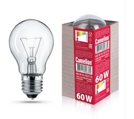 Лампа накаливания Camelion 60/A/CL/E27/G (с прозрачной колбой, ЛОН, ГОФРА, Б230-60-6) 15042 