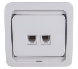 Двойная телефонная розетка СВЕТОЗАР CITY SV-54118-W 