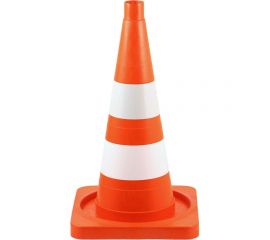 Дорожный конус Технология КС-2.6 520 мм, мягкий, комбинированный 1 светоотр. + 1 белая полосы, кв. осн. 00-00001417 