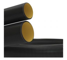 Гибкая двустенная труба для кабельной канализации DKC диаметр 110 мм, цвет черный, 50м, с протяжкой 121911A 