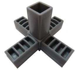 Пластиковый соединитель для трубы ПилотПро 25х25 мм, 5-пал., смежн. 16518 