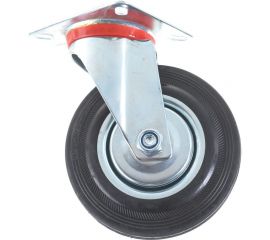 Колесо Tech-Krep пром. пов. D125 оцинк сталь с резин. шиной и роликоподшип., площ - накл. 127473 